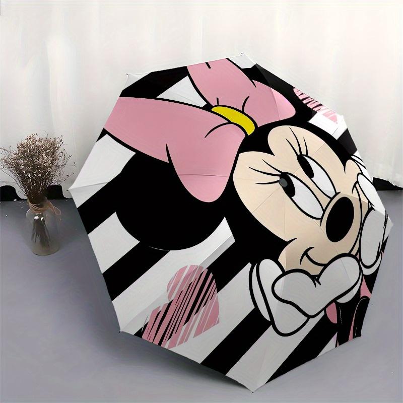 Disney Minnie Mouse,Bow Automatic Opening and Closing Umbrella Suitable for all occasion and business umbrella, unisex portable tri fold s