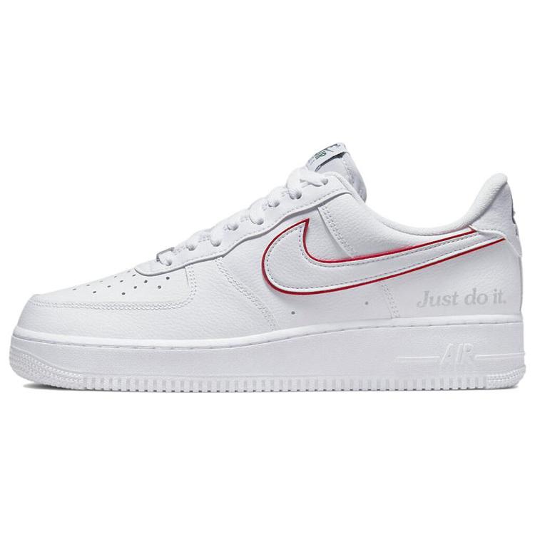Nové Nike Air Force 1 Low Just Do It Bílá Vznešená Zelená Metalická Stříbrná Univerzitní Červená DQ0791-100