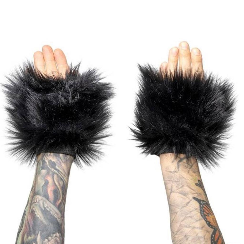 Women Faux Furs Fuzzy Wrist Cuffs Wrist Warmers Leg Warmers Short Boot Sleeves