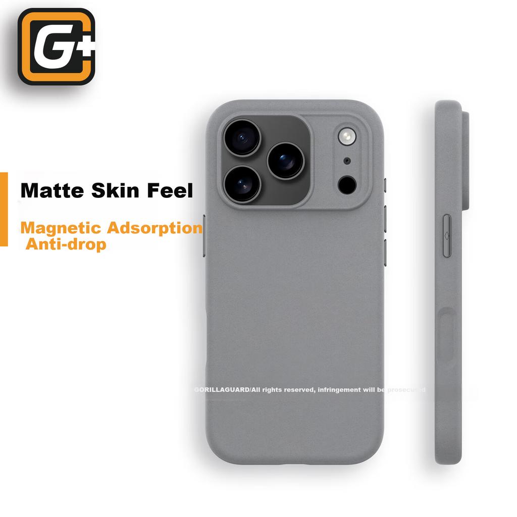 Advanced Protection Case for iPhone 17 Pro Max Magnetic Adsorption Protective with Quartz Sand Coating Heat Dissipation MagSafe Minimalist Case Gray