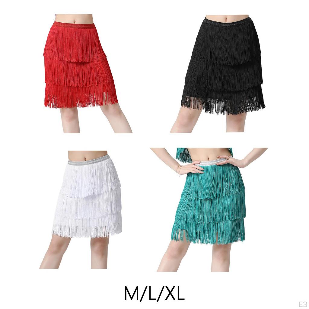 Elegant Women's Latin Dance Skirt, Waistband for Club Costume Accessories Ballroom