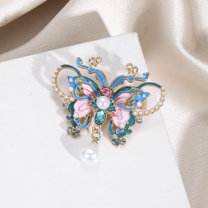 1pcs New Fashion Enamel Painted Butterfly Brooches for Women Clothing Coat Party Accessries Gifts for Friends