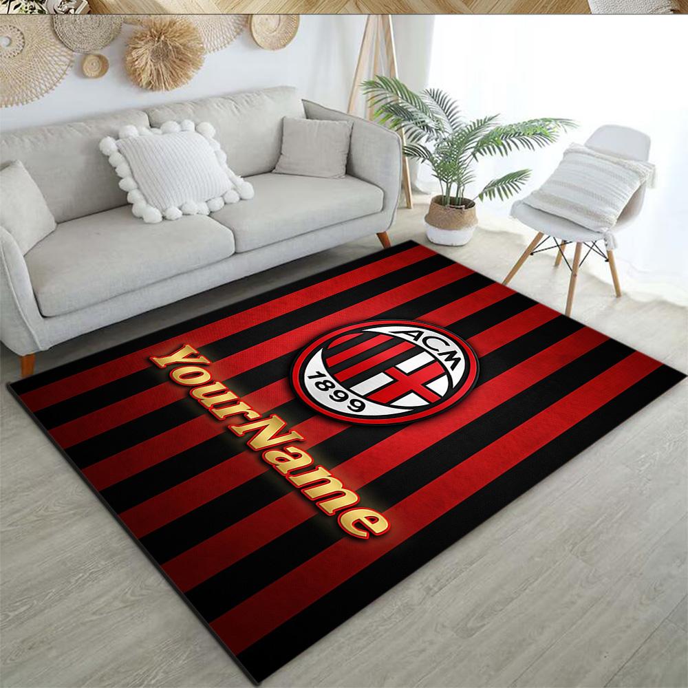 Ac Milan Customize Text Carpet Perfect for Kitchen Outdoor Dining Room Playrooms Anti-slip Rug Office home decor Perfect Gift for Women/Men