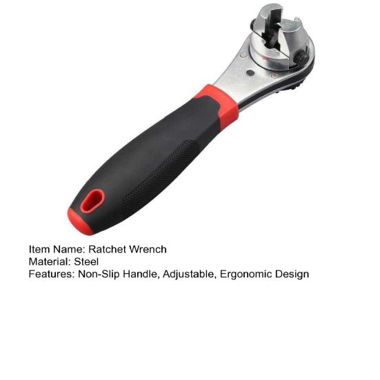 Universal Socket Torque Ratchet Wrench Anti-Slip Handle Ergonomic Design Heat Treated Multifunctional