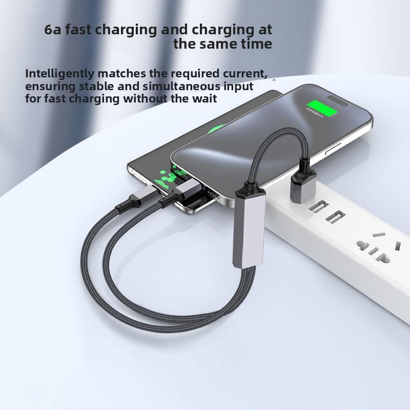 Professional Factory 100W Fast Charger Cable 0.5/1.2/2/3 Meters 2-in-1 Type-C/USB Data Transfer for iPhone Smartphone Laptop