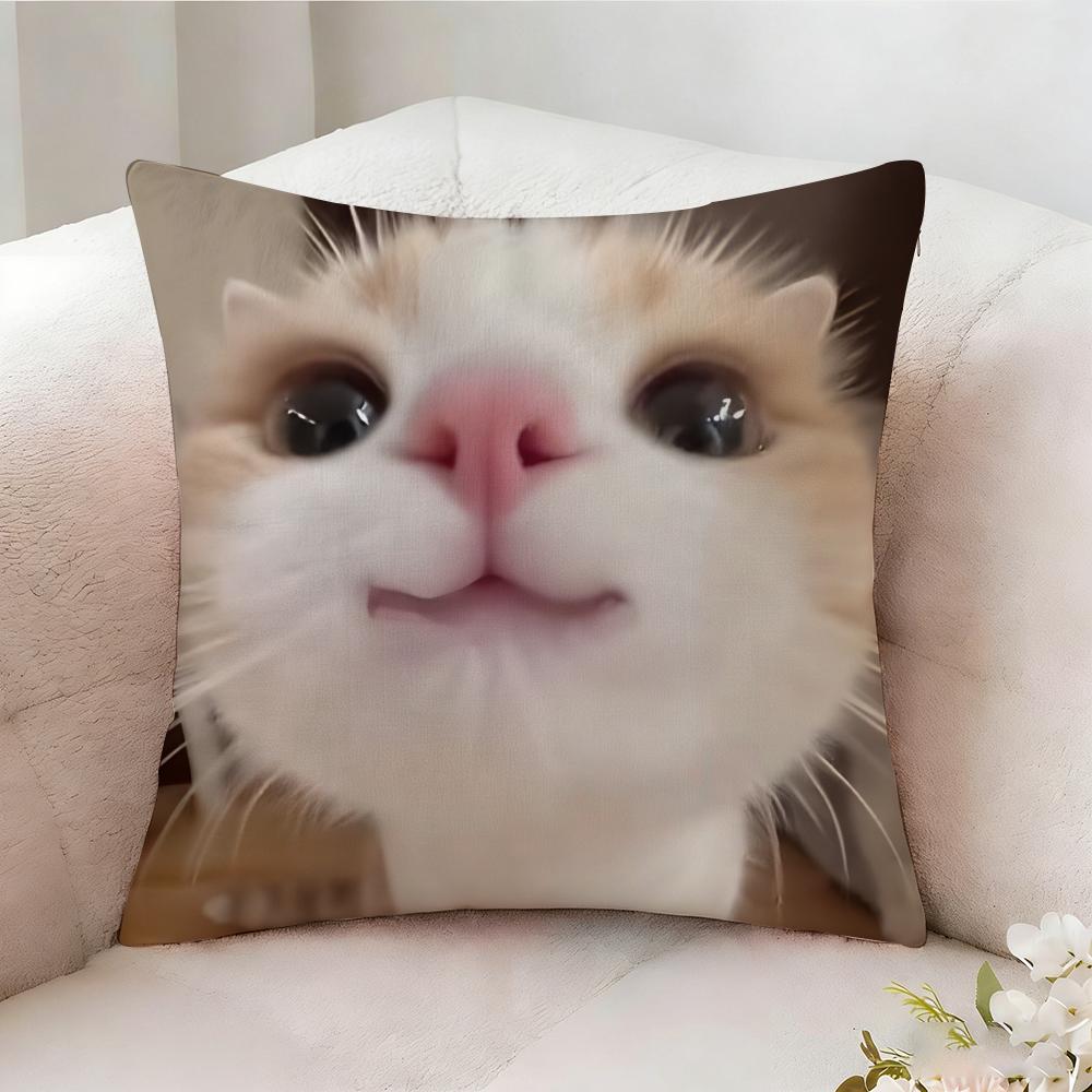 Cat Funny MEME Pillow Case Pillowcase Doublesided Printed Sofa Cushion Bedroom Headboard Pillow