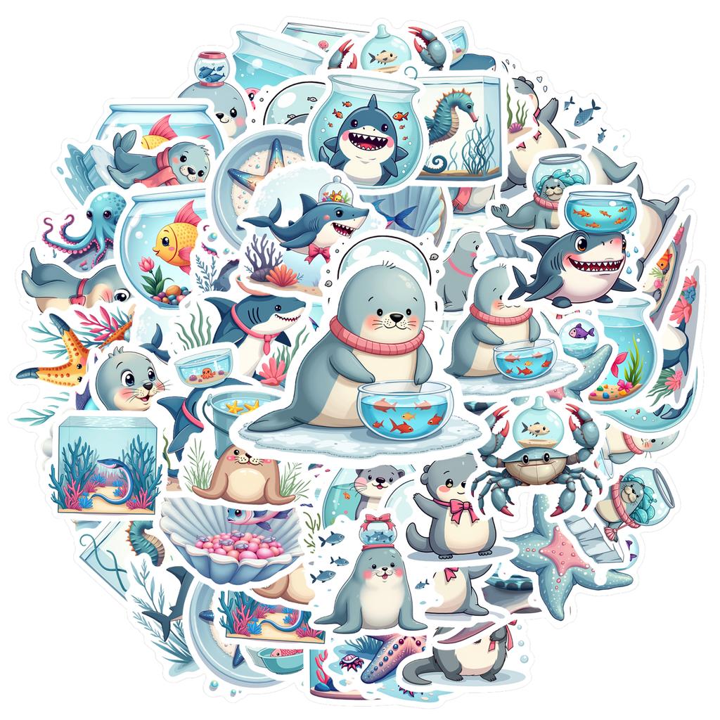 35-150pcs Arctic Marine Animal Stickers Waterproof Diy Surfboard Skateboard Phone Cup Teacher Reward Stickers Supplies