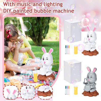 Easter Fully Automatic Bubble Machine With Music And Lighting  DIY Painted Bubble Blowing Children's Toys 90ml