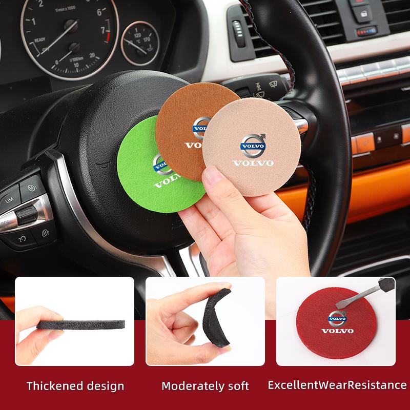 cujgl8 2PCS Car Felt Material Coasters Water Cup Holder Mat Trimmmable For Volvo AWD C30 C70 S60 S80 V60 V70 V90 XC40 XC60 XC70 XC90