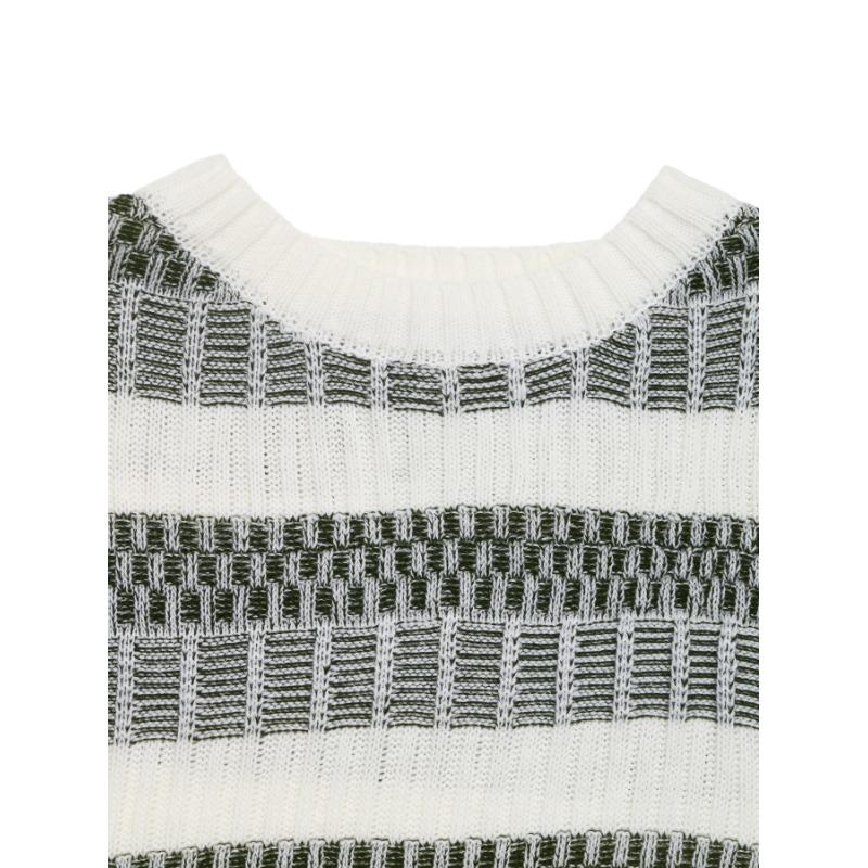Autumn and Winter Women's Casual Stripe Clashing Sweater