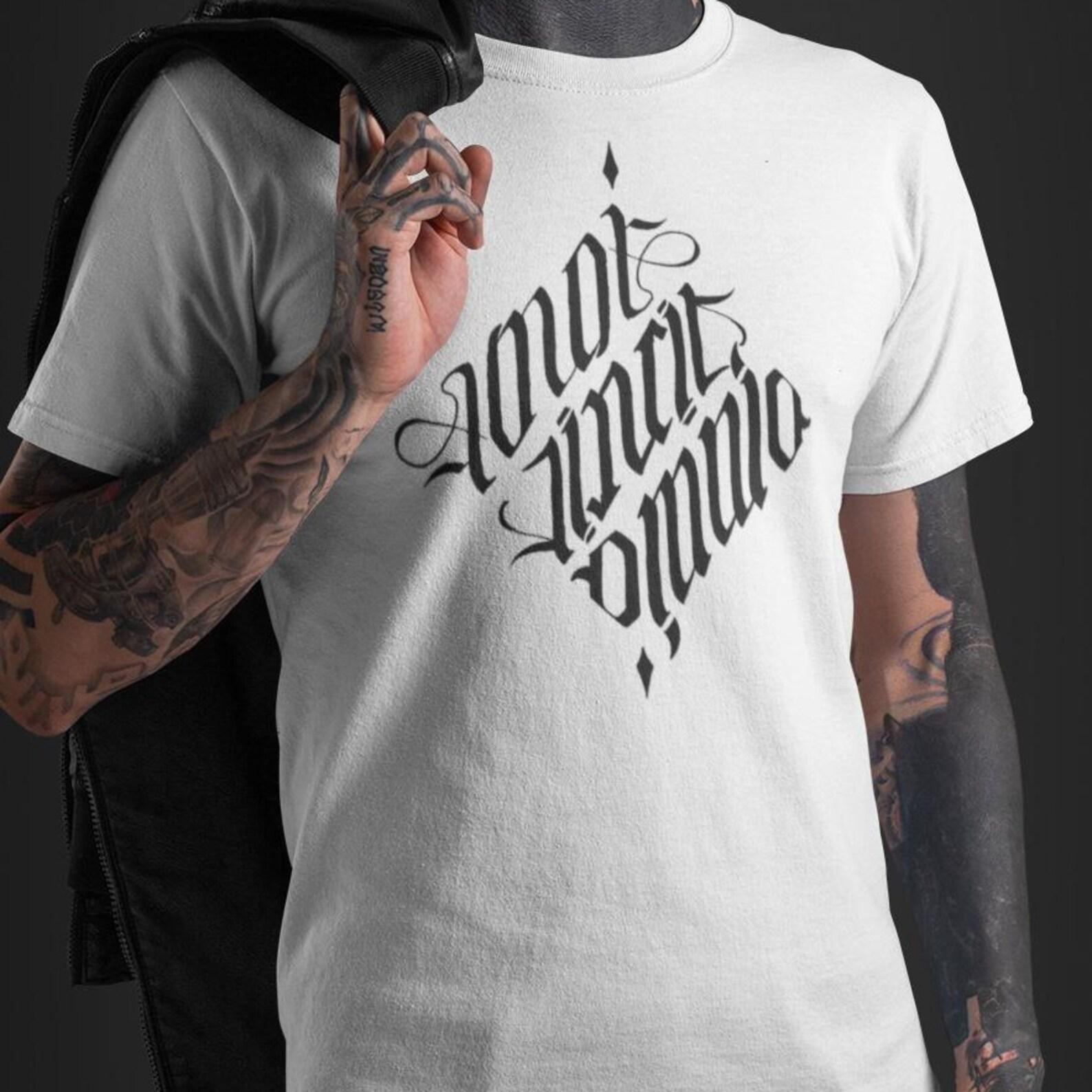 Omnia Vincit Amor T-Shirt | Latin Quote Tee | Gothic Minimal Shirt | Unisex Dark Aesthetic | Alternative Gift 3XL