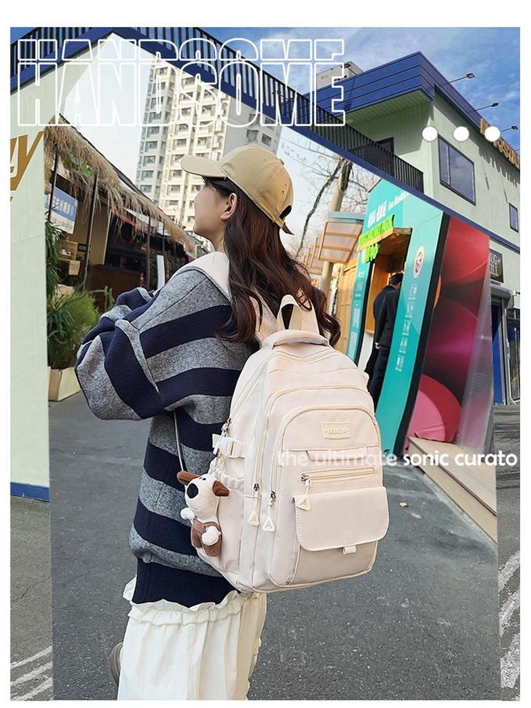 Korean Style Color Block Backpack - Trendy Large Capacity for Students & Travelers