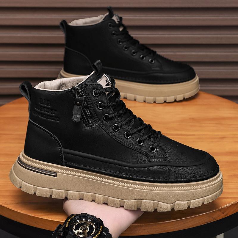 High Top Autumn British Retro Casual Martin Boots Sports Waterproof Black Boots