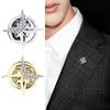 Brooch Six-Pointed Star Alloy Brooch Sparkling Rhinestones Inlaid Suit Corsage Shirt Collar Pin Personalized Badge Buckle