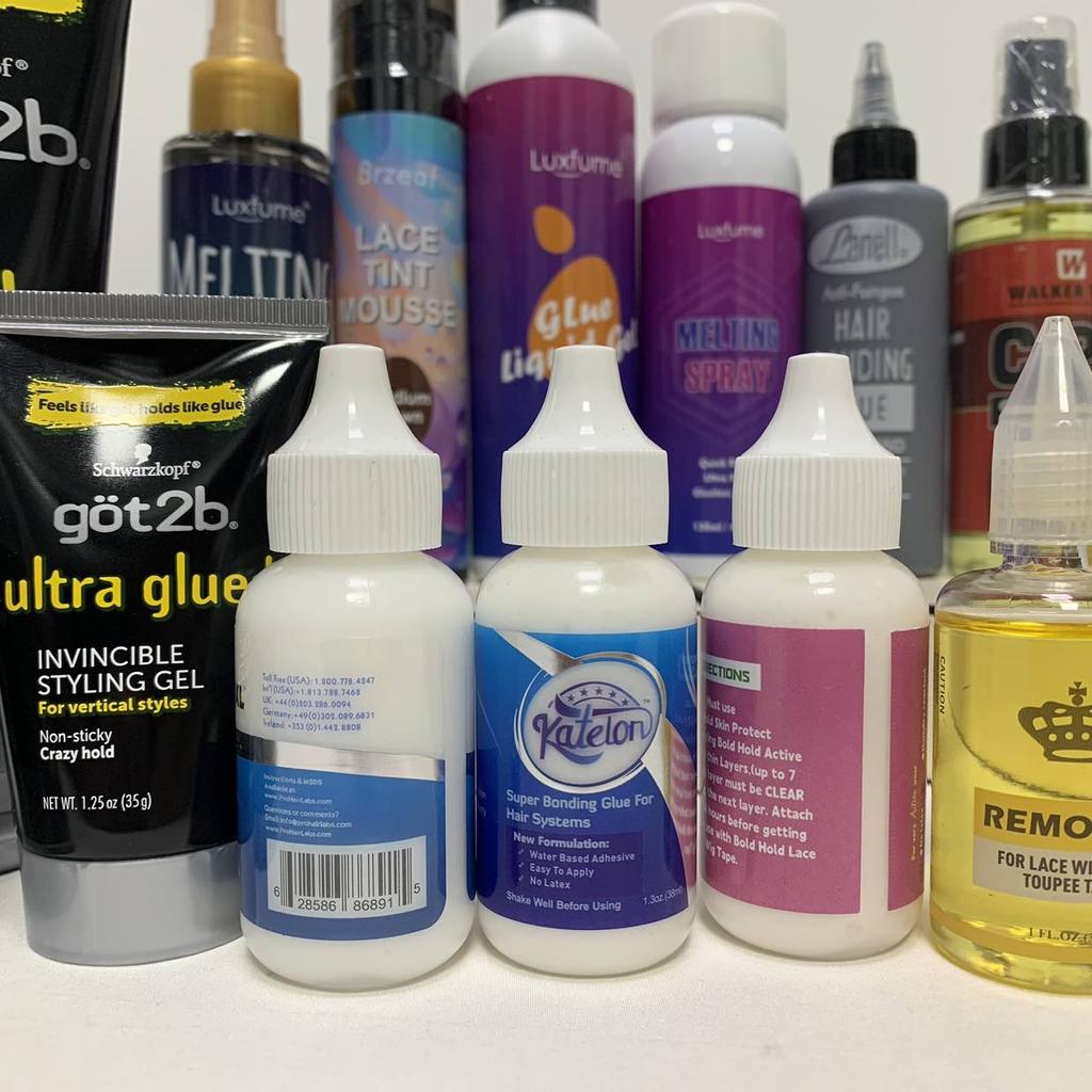 Perücken-Installationsset, Kleber, Bold Glue Remover, Wachsstift, Walker Tape, Ultra Hold Glue, Got 2b Klebespray für Haarverlängerungen