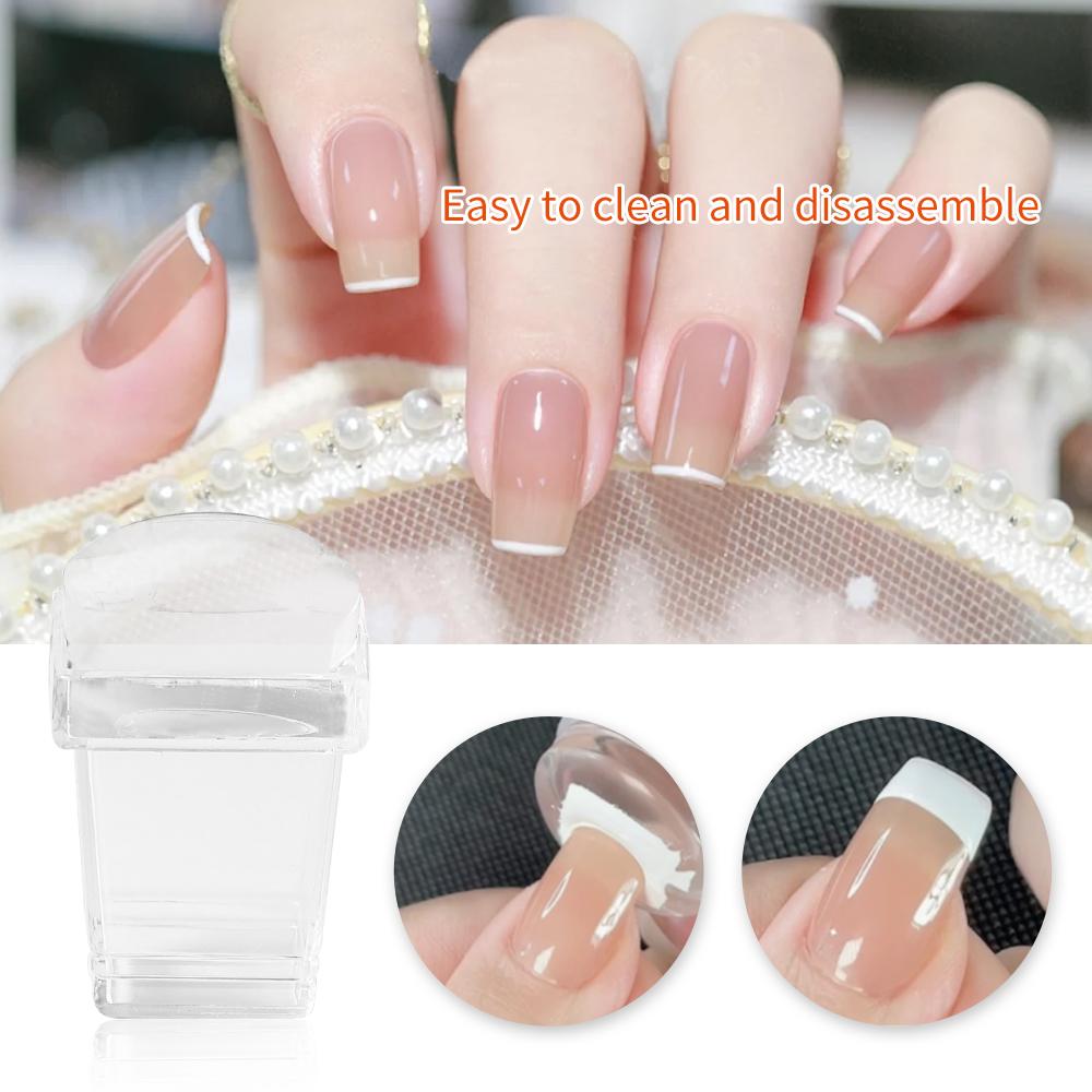 

Jelly Silicone Stamp Set Mini Nail Stamper With Scraper Kit Manicure Tools DIY Stamping Nail Art Home Nails Accesories