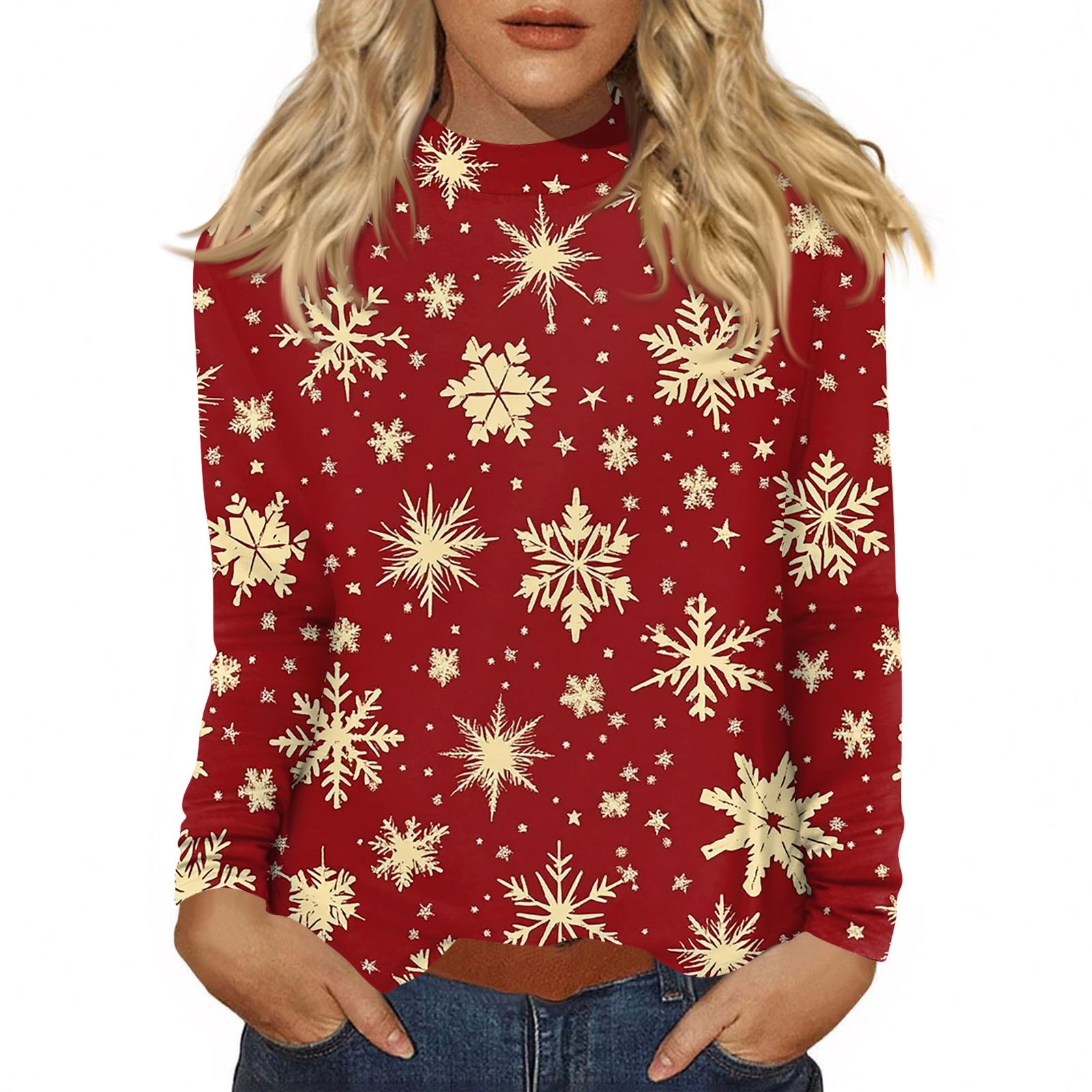 

Женская осенняя повседневная толстовка с длинным рукавом, винтажный принт, топ с высоким воротом, пуловер S красный