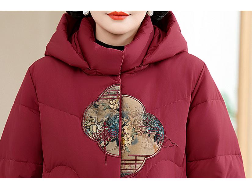 Genuine Mid-Length Women's Down Jacket - 90% White Duck Fill, Stylish for Moms and Grandmas, Thickened for Warmth