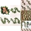 Rose Artificial 25m Leaf Garland Silk Flower Vine Ivy Wedding Garden Home Decor