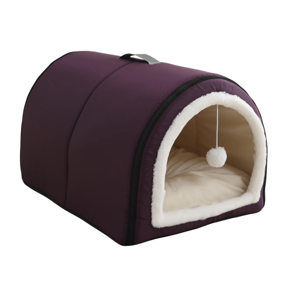 Four Seasons Washable Pet Bed: Winter Warmth for Cats & Dogs, Indoor/Outdoor Use, Cozy Villa Design, Dog House & Mattress