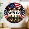 2D Flat 1pc Aluminum Pendant Commemorating American Veterans Day Soldier Style with Gun, 7.87 Inches X 7.87 Inches, Suitable for Patriotic