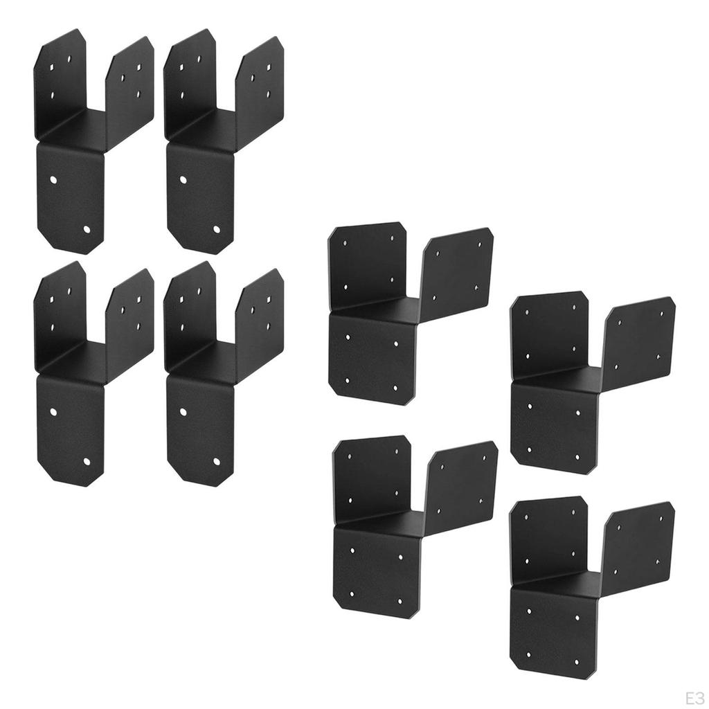 4 Pack Beam Connector to Roof, Mending Plate, Base Bracket for Wooden Structures