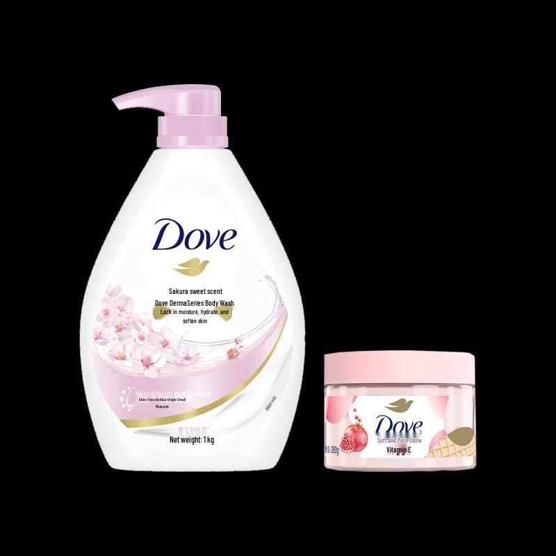 Dove Набор гель для душа «Цветущая вишня» и скраб «Гранат»