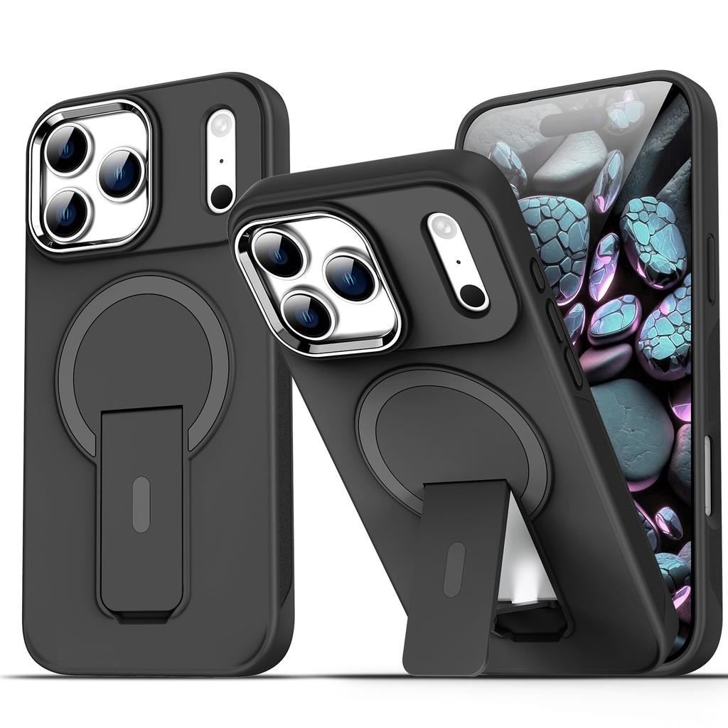 Luxusný puzdro s výklopným stojanom a opierkou pre iPhone 17 Air 16 e 15 14 Plus 13 12 11 Pro Max Pre Magsafe Kryt na bezdrôtové nabíjanie