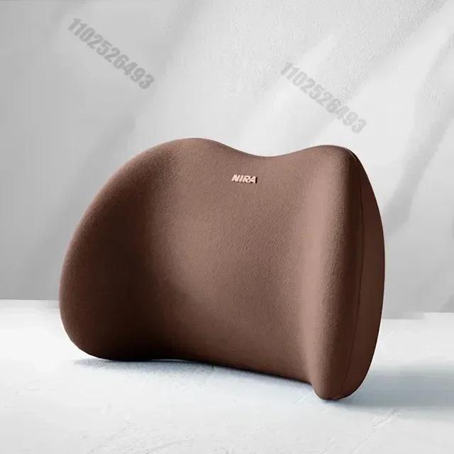 New Ergonomic Memory Foam Lumbar Pillow for Office and Bed Sleepers Car- Comfortable Back Support Cushion with Washable Cover