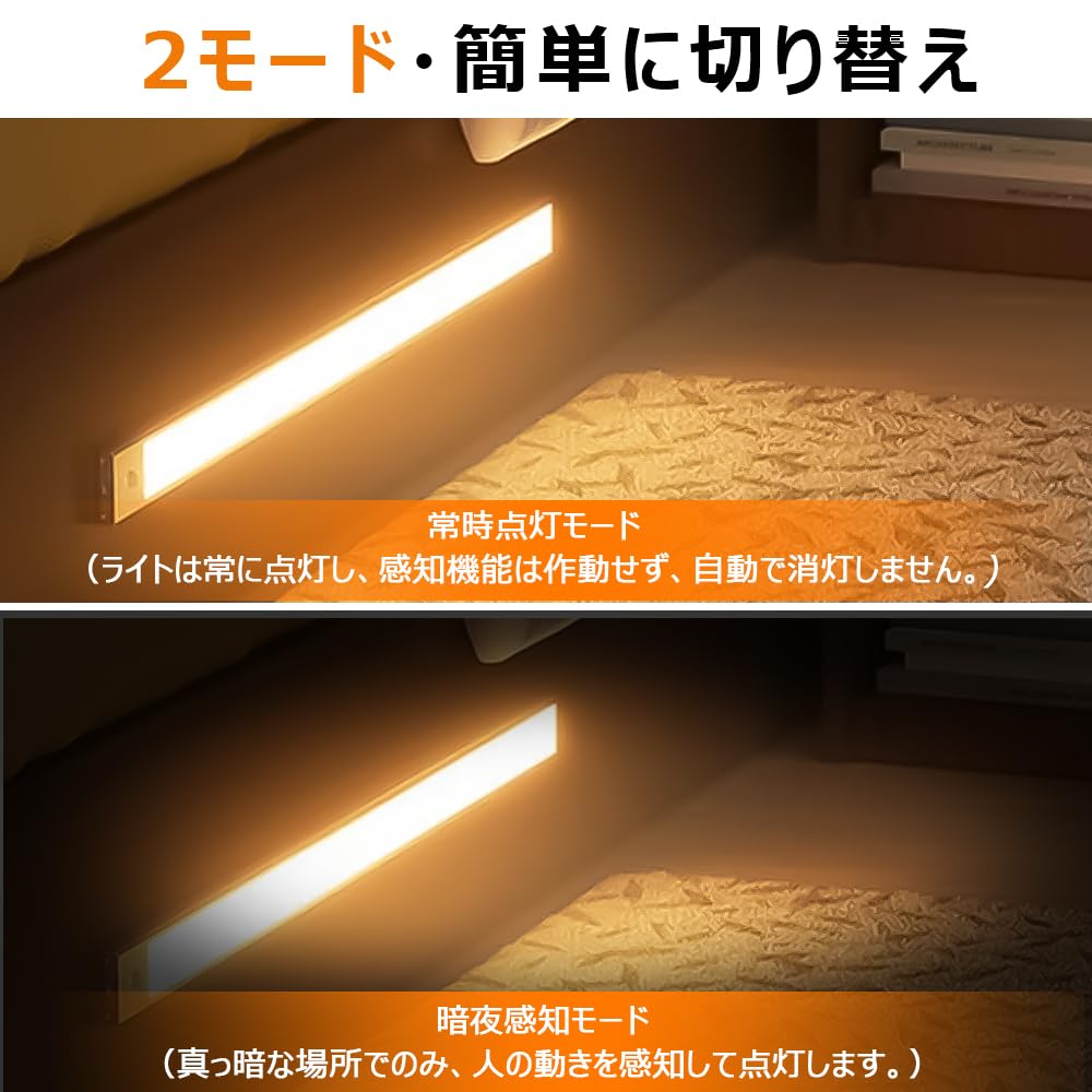 Watakuryohin Rechargeable Cabinet Light with 0.9cm Ultra-Thin LED Motion Sensor, Magnetic Adsorption, 3 Color Adjustments, Stepless Dimming, Easy