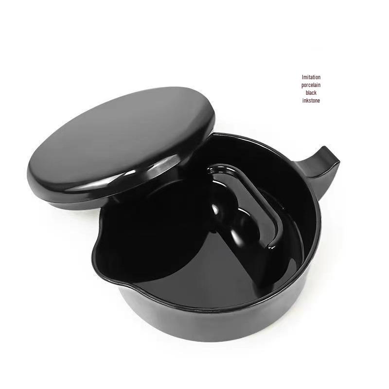 Tianyi Hall Multi-functional Porcelain-Style Inkstone with Lid for Calligraphy Practice чёрный