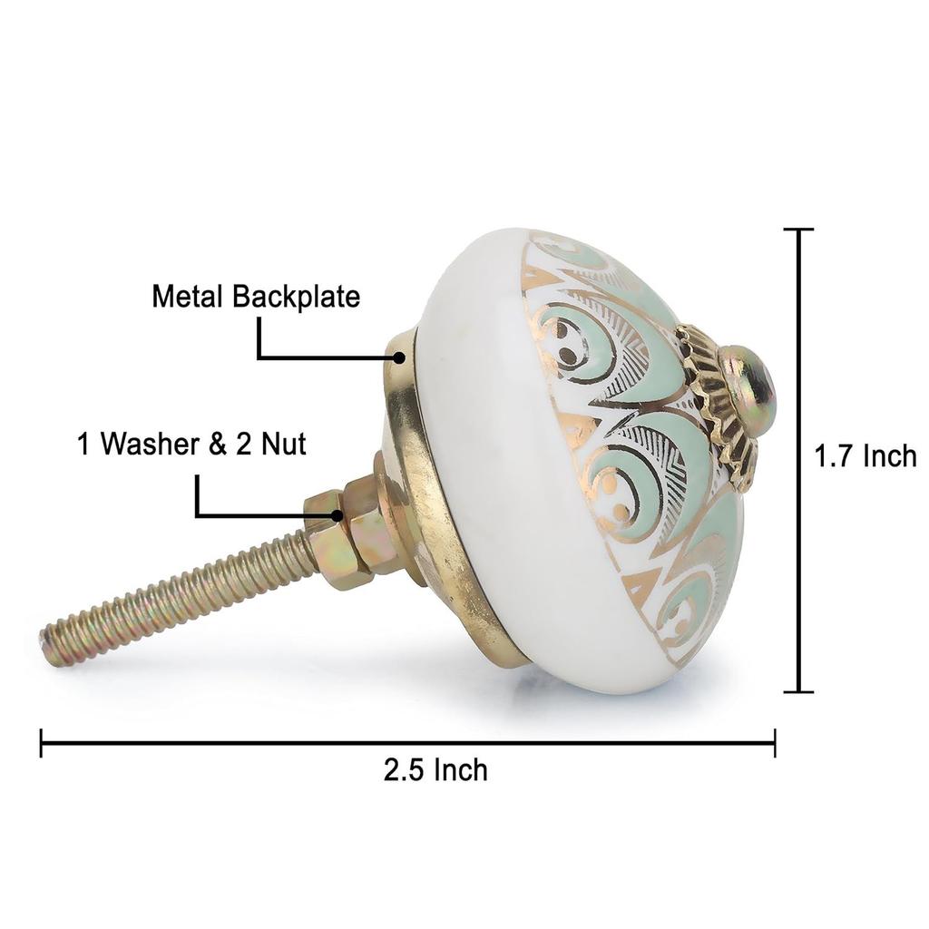 Goldene Druckknöpfe für Tür, Schublade, Schrank, Anrichte, Küchenmöbelbeschläge, Schrank-Ziehgriff für Heimdekoration, 4er-Pack, Hellgrün