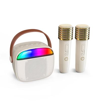 Tragbarer Lautsprecher mit Dual-Mikrofon RGB-Farblicht Bluetooth-Lautsprecher-Set für Zuhause Outdoor