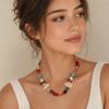 Colored Handmade Beaded Necklace Bohemian Style Neck Chain Fashion Clavicle Choker  for Women
