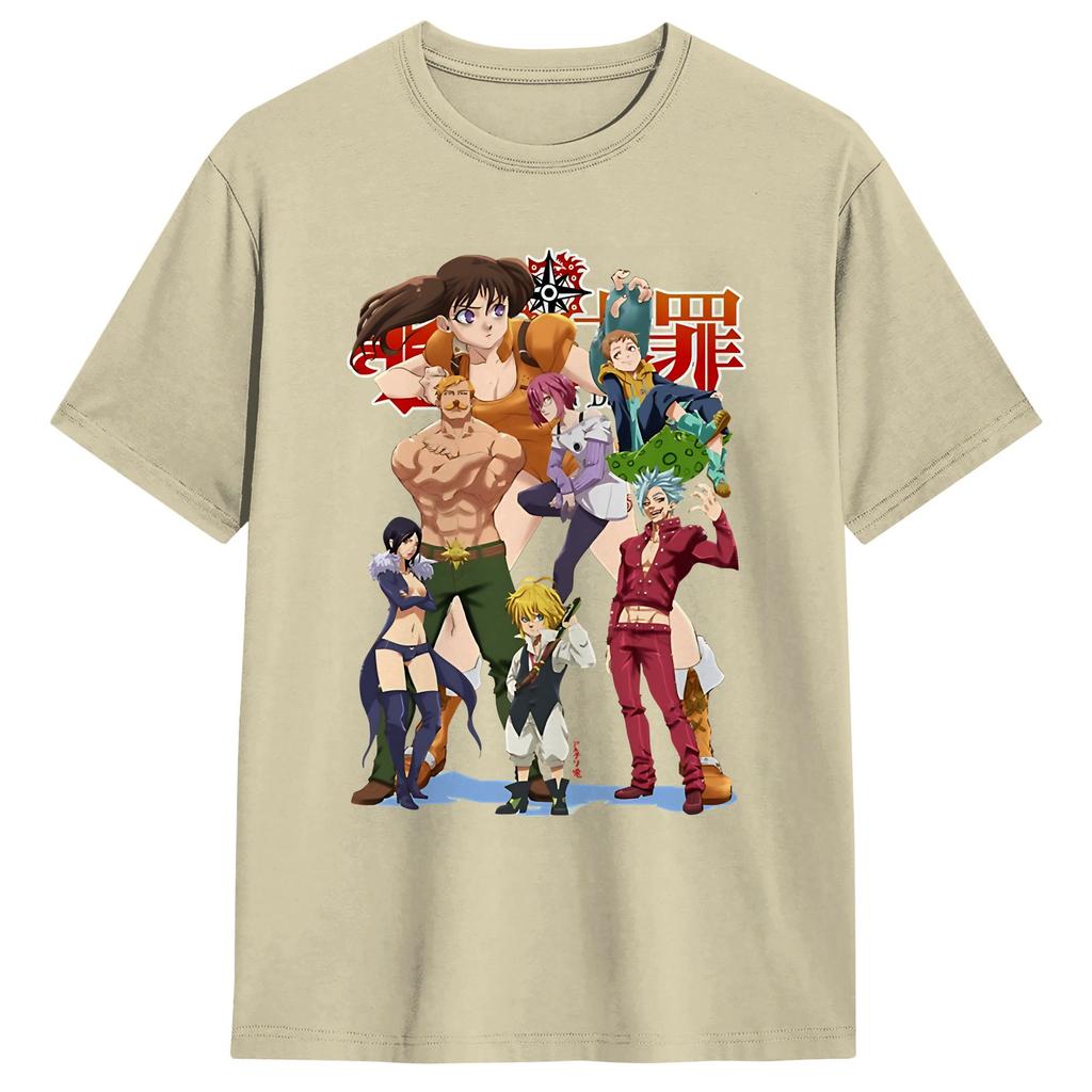 The Seven Deadly Sins Anime TShirt Summer Leisure T Shirts Cotton ONeck Oversized Top Tees Short Sleeve Awesome Tshirt