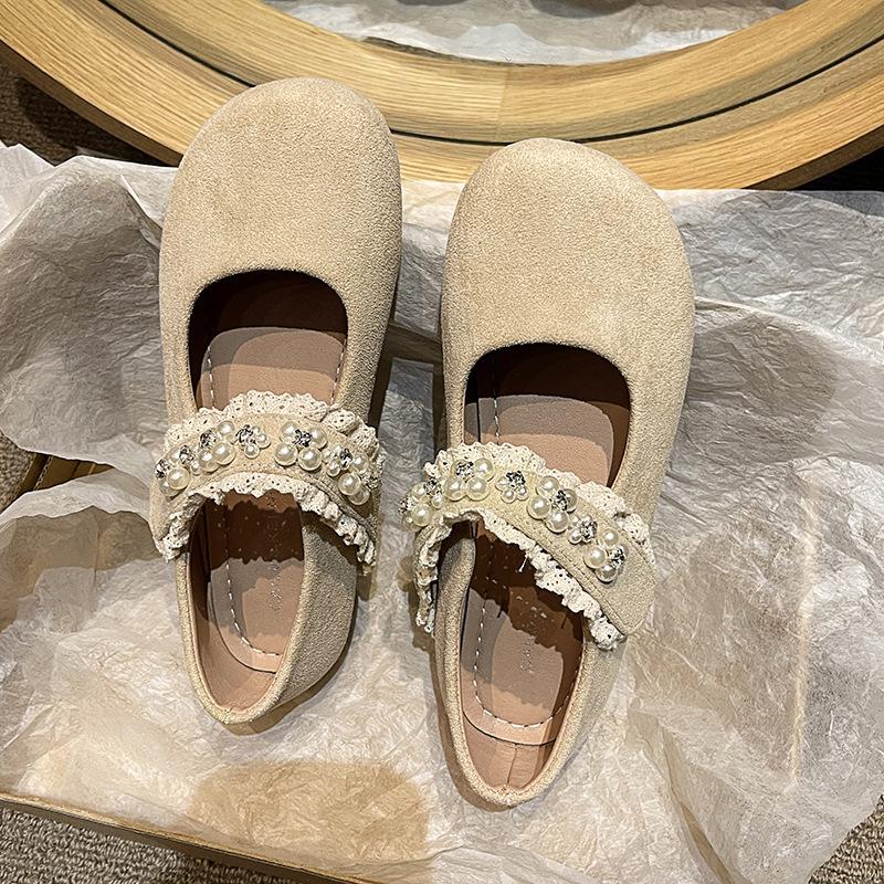 

Нежный вечерний бриз Туфли Мэри Джейн женские 2025 весна новые нишевые матовые одинарные туфли с юбками Туфли на липучках 40 абрикосовый