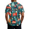 Men's Quick-Dry Neck Short Sleeve T-Shirt with Christmas Print
