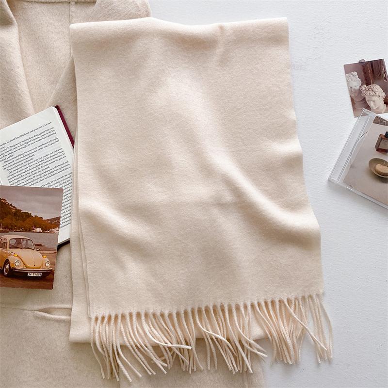 

33Color Solid Women Winter Scarf Warm Thicken Cashmere Shawl Outdoor Blanket Tassel Pashmina Lady Wrap Windproof Scarves Stole 30X180 cm