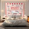 Hello Kitty Tapestry Wall Hanging Kawaii Aesthetic Room Decor Cute Wall Art for Bedroom Dorm Teen Girls