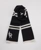 Ledeoli Fluffy Striped Knit Scarf [Black]