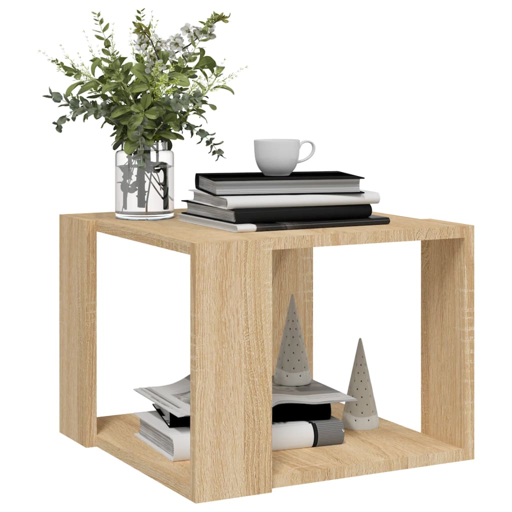 Coffee Table, Sonoma Oak, 40X40X30 Cm, Wood-Based Material