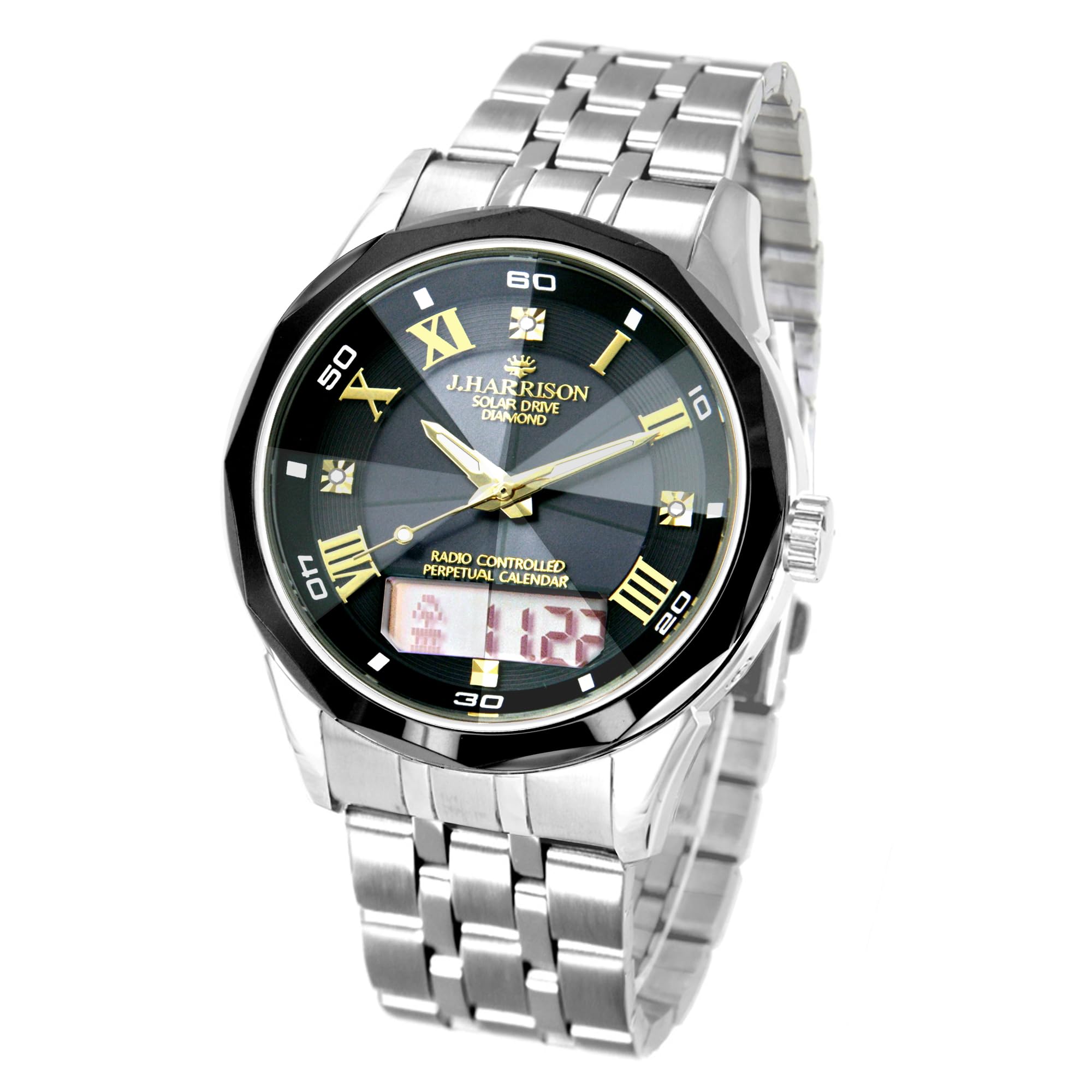 

Watch of Hybrid Perpetual Calendar with Diamonds J.HARRISON (John Harrison) Men s Solar-Powered Radio-Controlled [Authentic] [Easy Self-Adjustment