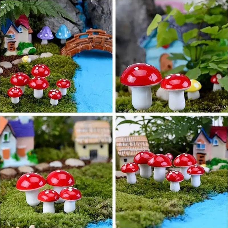 20PCS Colorful Artificial Mini Mushroom Model Fairy Garden Plant Action Figure Craft Decor for DIY Micro Decorations Supplies