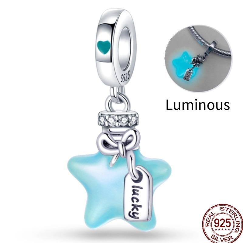 Original Copper Charm Beads Luminous Firefly Tarot Card Perfume Butterfly Bead For Women Diy Bracelet Charm Jewelry