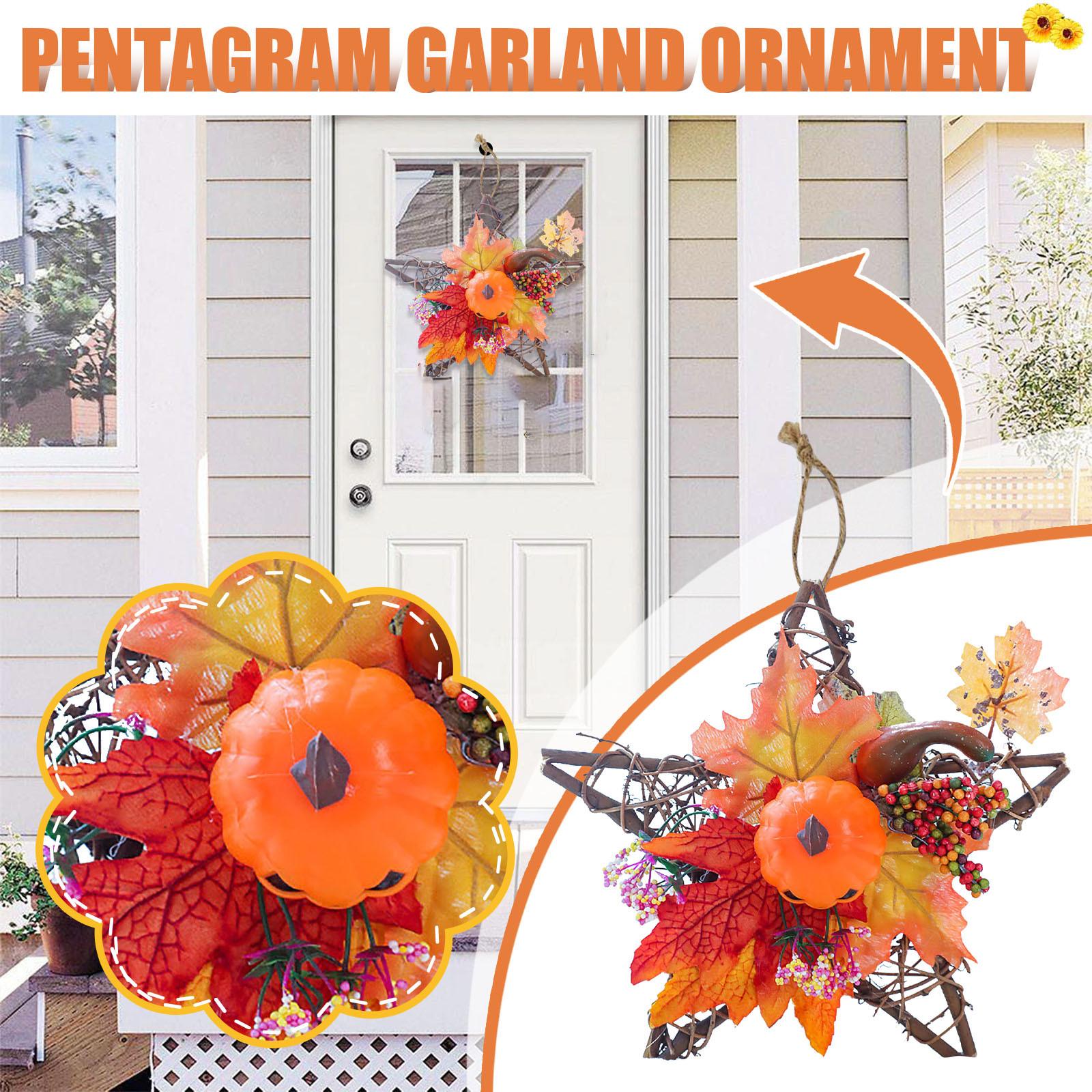 

Хеллоуїн п ятизірковий настінний штучний квітковий декор вінок орнаменти помаранчевий