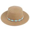 Spring New Women's Flat Top Top Top Top Hat Fashion Commuter Shade Sun Protection Hat Beach Vacation Dome Straw Hat