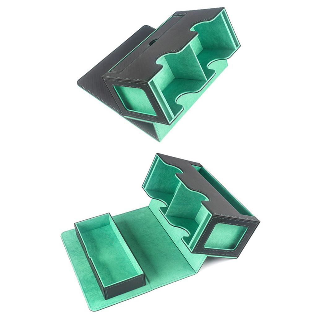 PU Leather Trading Card Deck Box Board Game Card Carrying Organizers Scratch Resistant Card Storage Case with Drawer