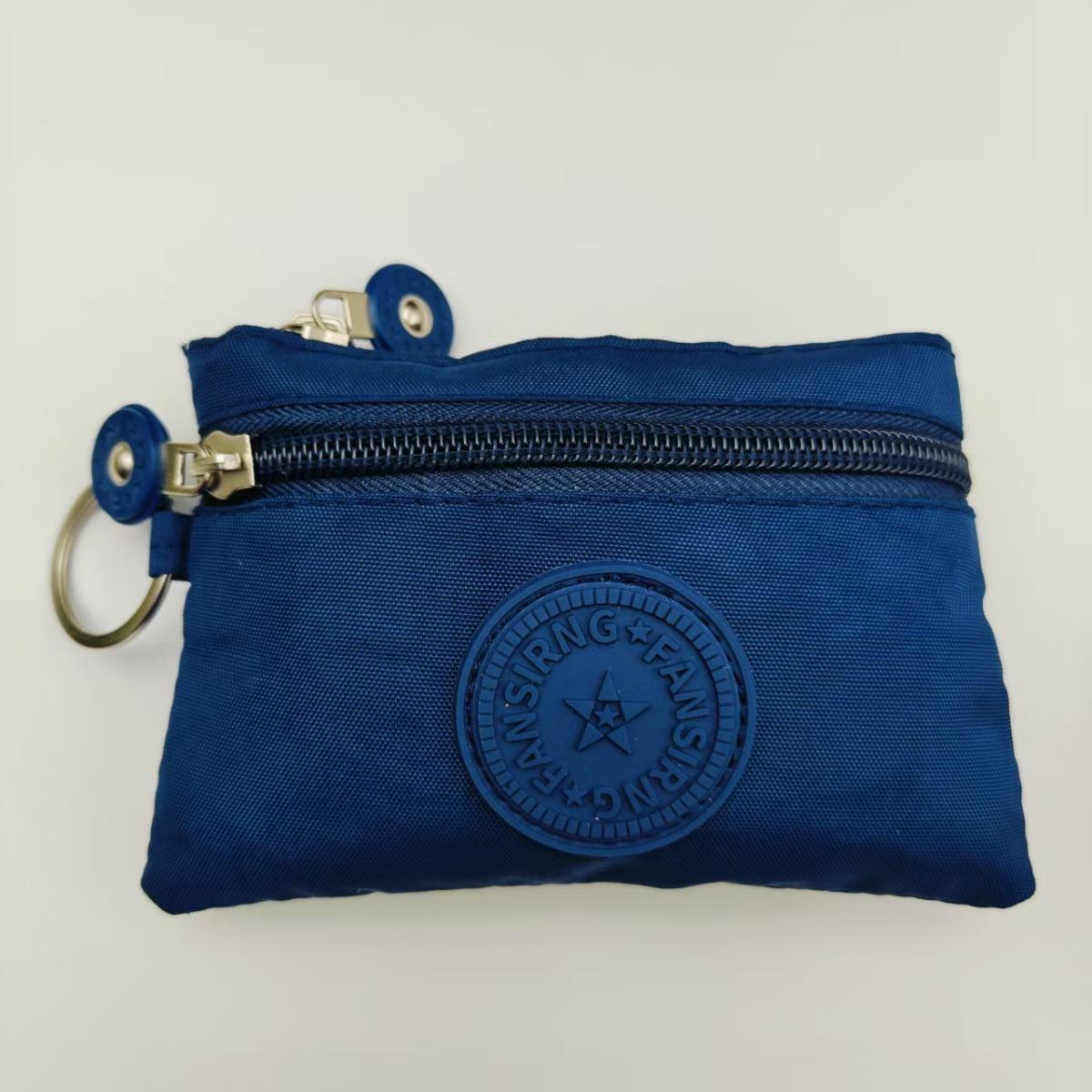 

Легкая нейлоновая водонепроницаемая сумка для ключей с двойной молнией, модный мини-кошелек, сумка для карт, подарочная сумка, сумка для хранения синий