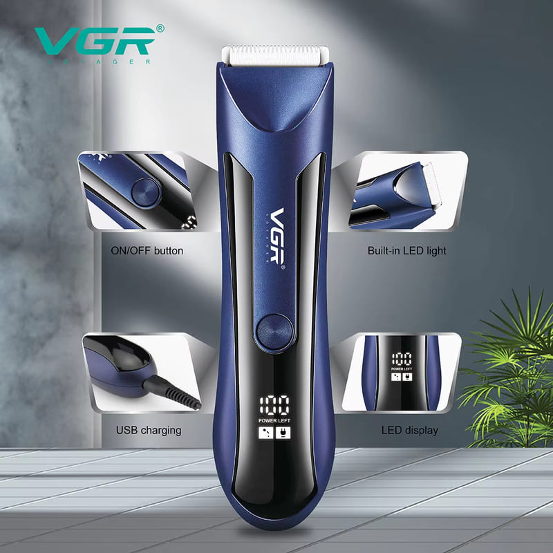 Portable Universal Electric Hair Trimmer Full Body Washable Hair Clipper LCD Digital Display Electric Hair Clippers for Men's Beauty Safe To The Skin