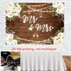 2D Bridal Shower Photo Booth Backdrop with String Lights and Floral Corners